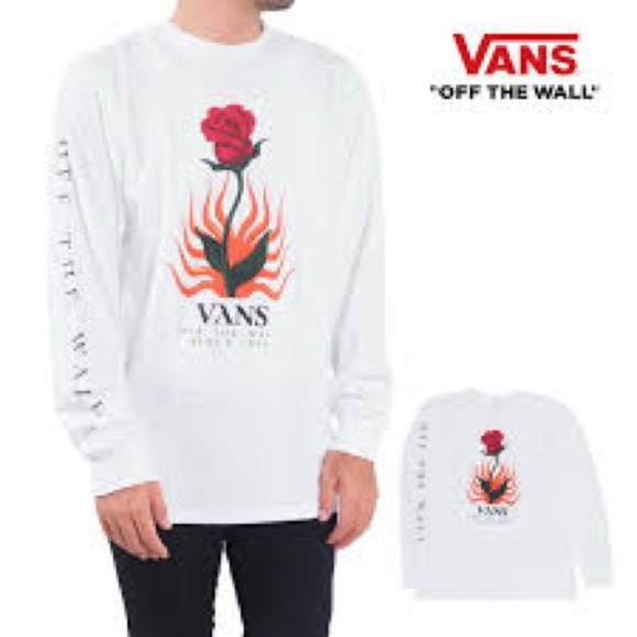 Vans Other - Vans Flaming Rose Classic Fit Long Sleeve T-Shirt Small White